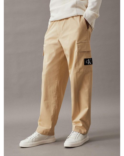 Pantalon cargo en sergé de coton Calvin Klein pour homme en coloris Natural