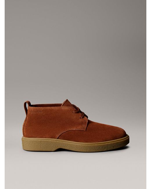 Calvin Klein Brown Suede Airfit Cushioned Desert Boots for men