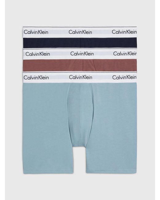 Calvin Klein Blue 3 Pack Boxer Briefs - Modern Cotton for men