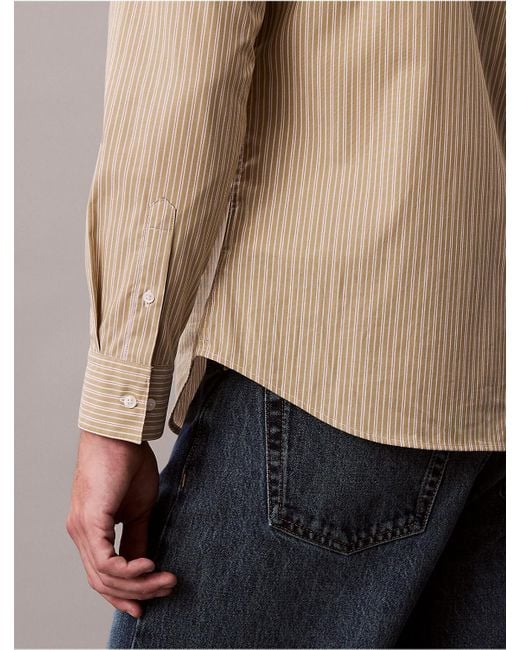 Calvin Klein Multicolor Stripe Slim Stretch Button-Down Shirt for men