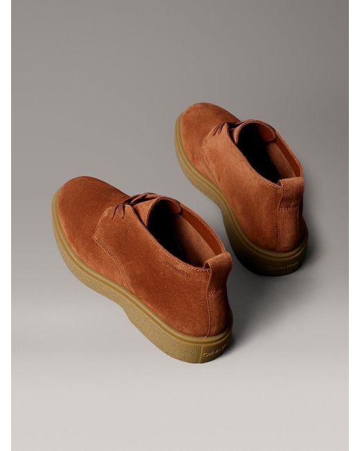 Calvin Klein Brown Suede Airfit Cushioned Desert Boots for men