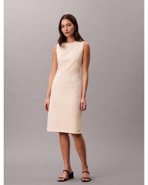 Calvin Klein Natural Stretch Crepe Sleeveless Dress
