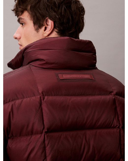Calvin Klein Multicolor Ripstop Mock Neck Puffer Jacket for men