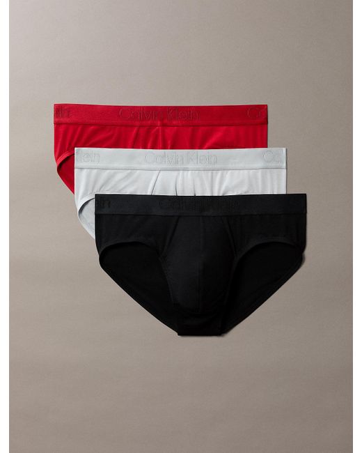 Calvin Klein Pink 3 Pack Hip Briefs for men