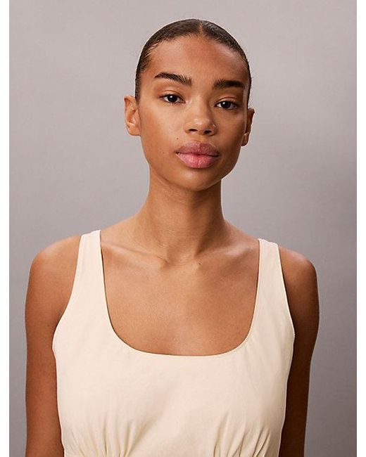 Calvin Klein Natural Jeans Cotton Poplin Midi Dress