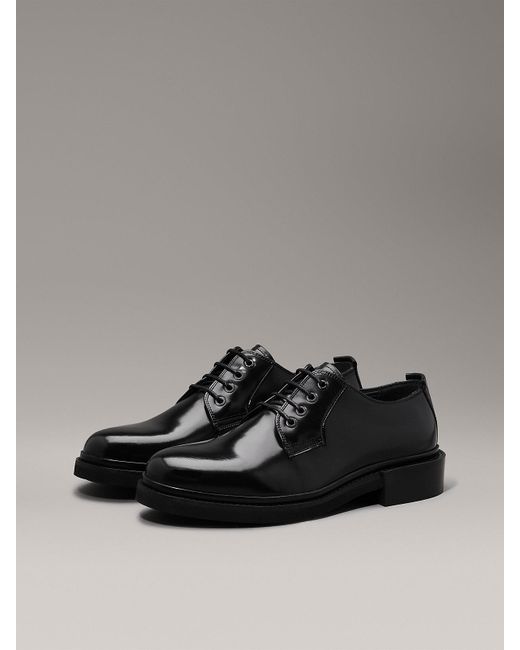 Calvin Klein Gray Leather Lace-up Shoes for men