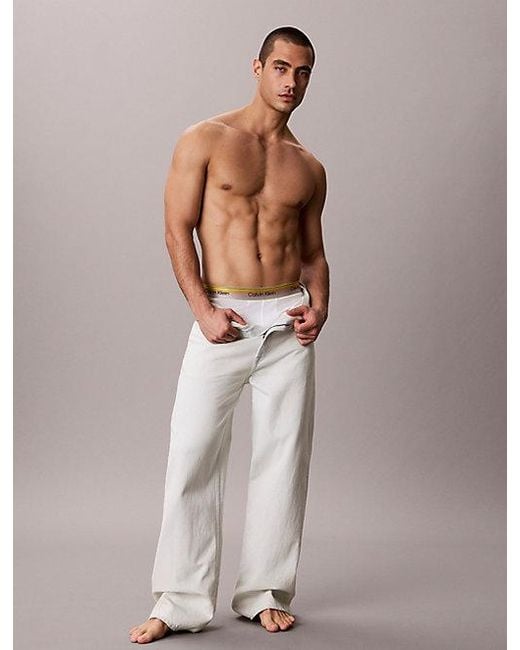 Calvin Klein White Trunks Icon Cotton Stretch Pride for men