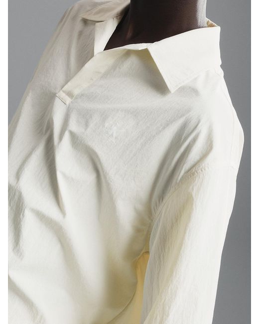 Calvin Klein Gray Relaxed Woven Polo Shirt for men