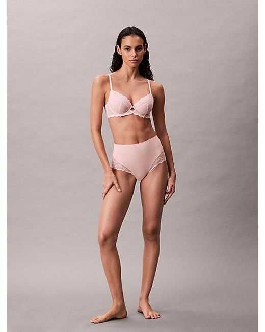Calvin Klein Pink Full Coverage Bra Sensual Stretch Lace