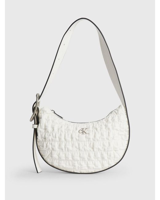 Calvin Klein White Round Shoulder Bag