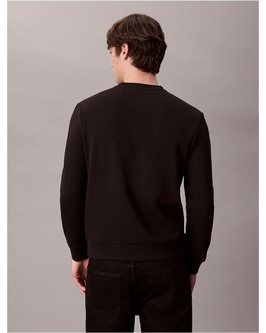 Calvin Klein Black Calvin Klein Monologo Fleece Crewneck Sweatshirt for men