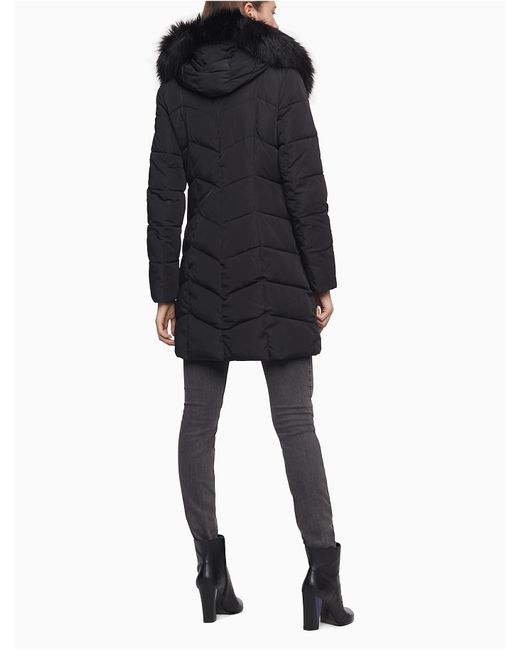 macy's calvin klein faux fur jacket