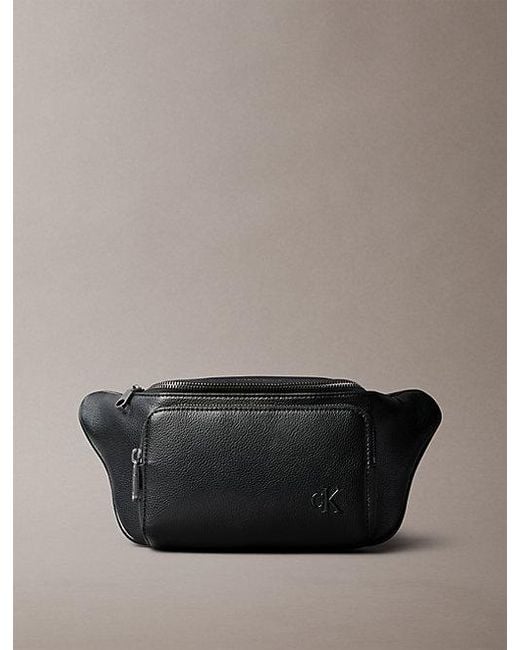 Calvin Klein Gray Pebbled Logo Strap Bum Bag for men