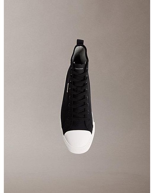 Calvin Klein Metallic Ck Leo Cotton Canvas High Top Trainers for men