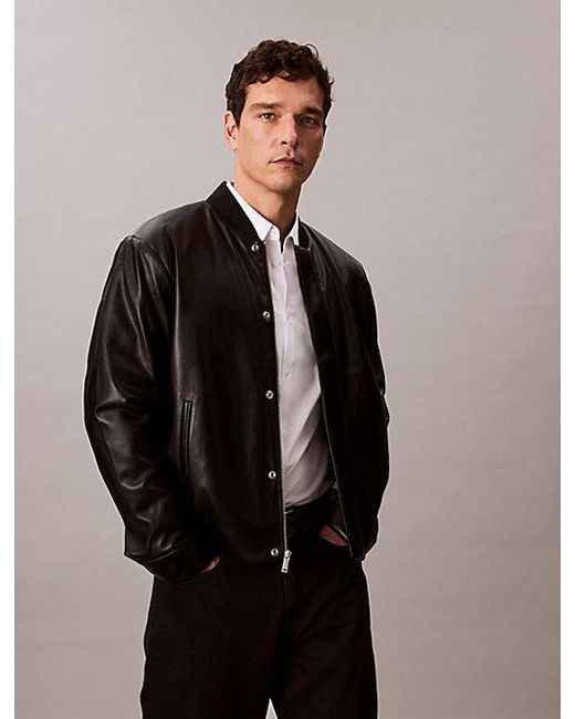 Calvin Klein Imitatieleren Bomberjack in het Black voor heren