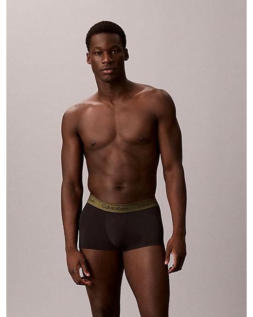 Calvin Klein Black 5 Pack Low Rise Trunks Microfibre Stretch for men