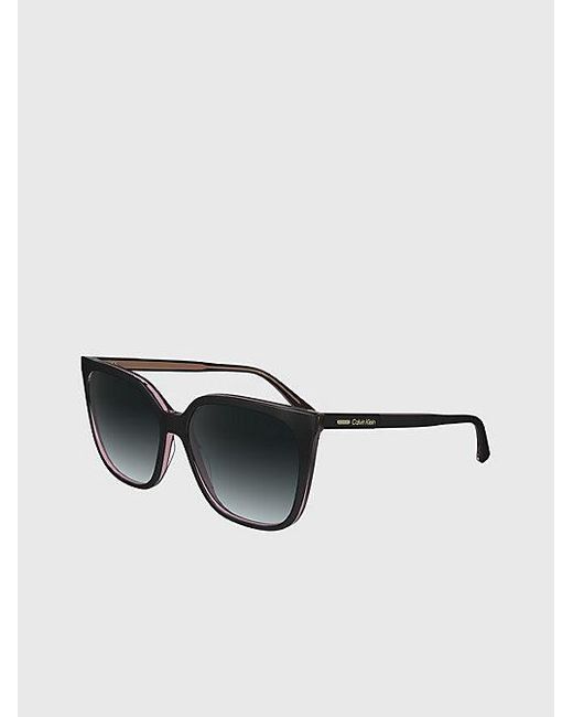 Calvin Klein Black Modified Rectangle Sunglasses