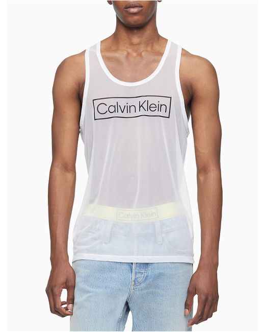 Calvin Klein Reimagined Heritage Pride Sheer Sleep Tank Top in White for  Men | Lyst