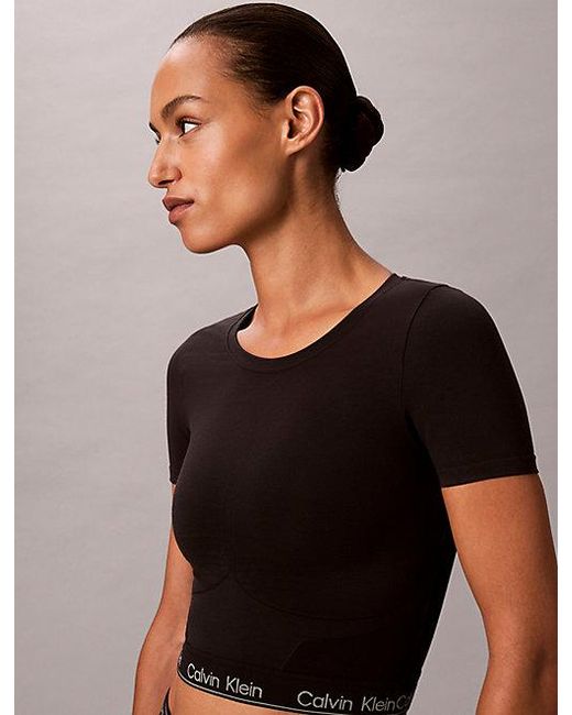 Calvin Klein Black Shapewear Short Sleeve Top Icon