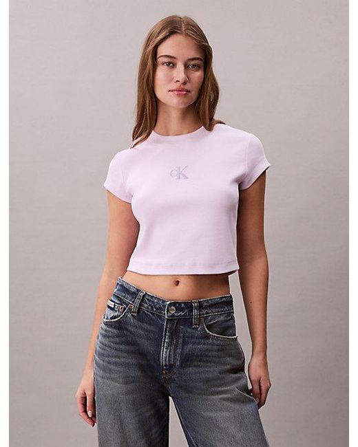 Calvin Klein Purple Monologo Baby Tee