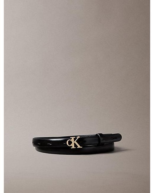 Calvin Klein Multicolor Skinny Leather Monogram Logo Belt