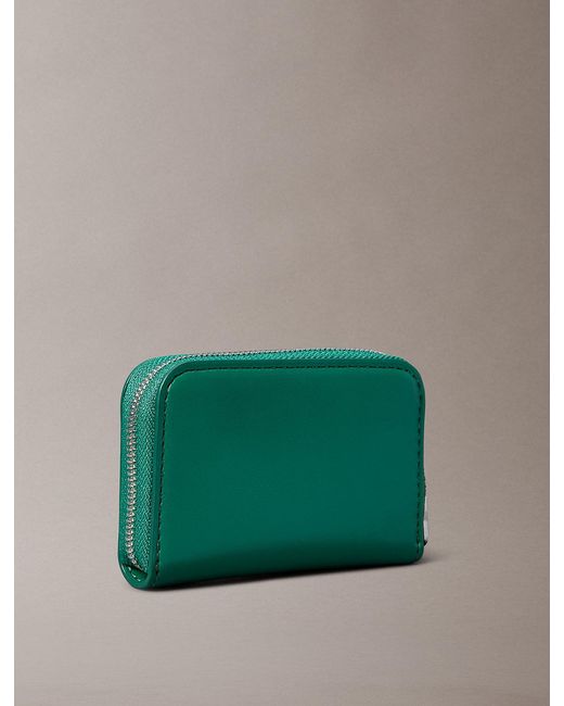 Calvin Klein Green Monogram Zip Wallet