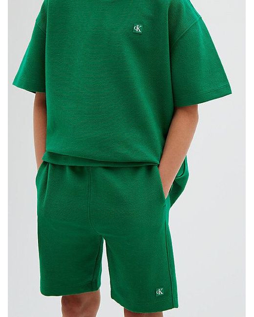Calvin Klein Green Jeans Ottoman T-Shirt Shorts Set for men