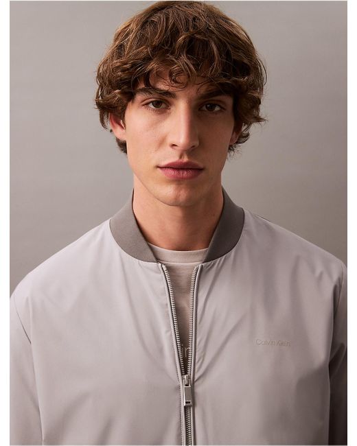 Calvin Klein Brown Matte Bomber Jacket for men
