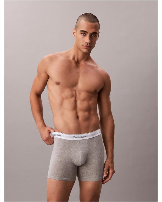 Calvin Klein White Icon Cotton Stretch 3-Pack Boxer Brief for men