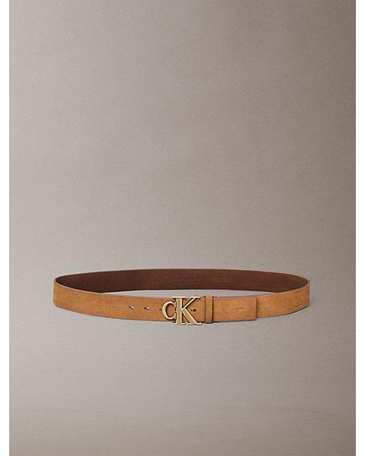 Calvin Klein Multicolor Suede Logo Buckle Belt for men