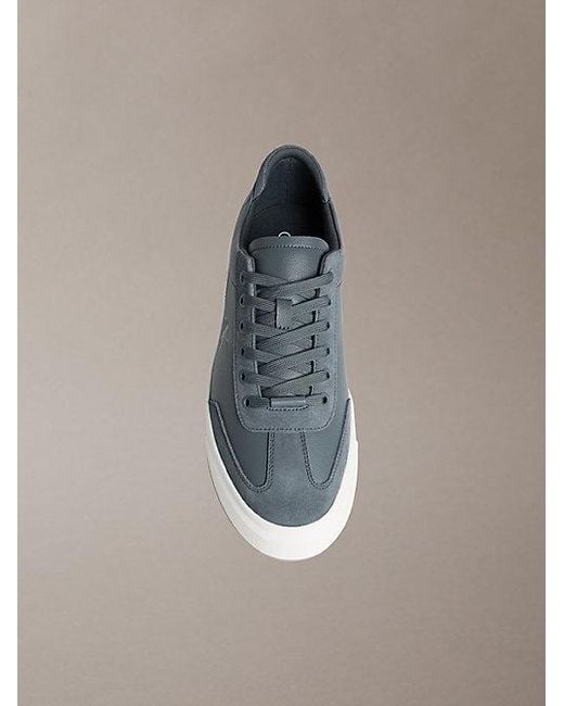 Calvin Klein Metallic Premier Leather Signature Trainers for men