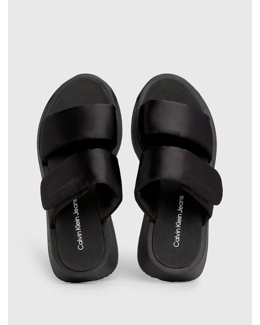 Calvin Klein Black Satin Sandals