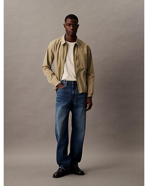 Calvin Klein Relaxed Overhemdjack Van Katoen-Nylon in het Blue voor heren