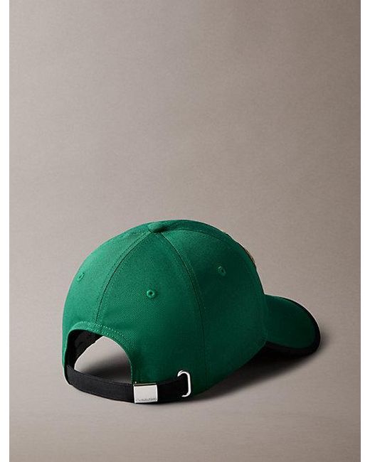 Calvin Klein Green Textured Monogram Baseball Cap for men