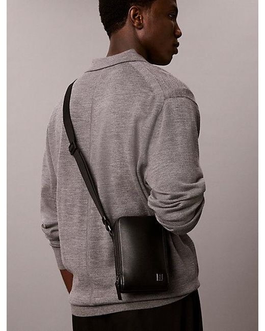 Calvin Klein Black Emblem Hardware Crossbody Phone Bag for men