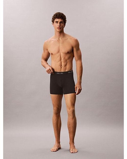 Calvin Klein Black 3 Pack Boxer Briefs Icon Cotton Stretch for men