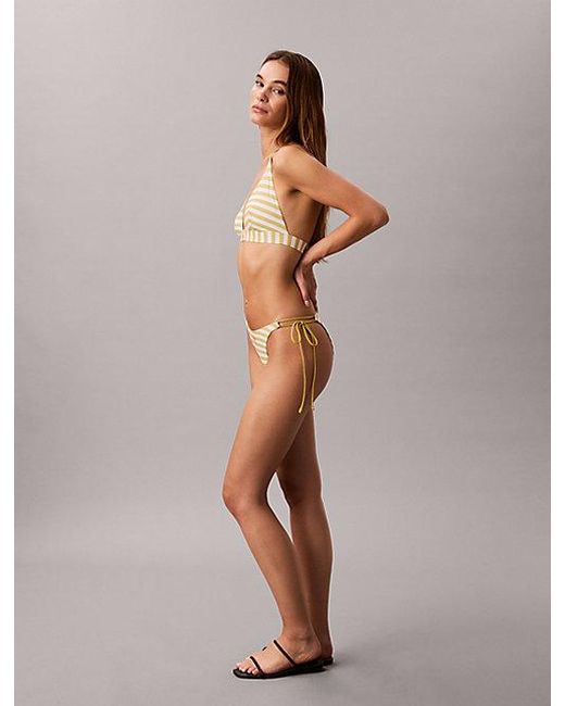 Calvin Klein Natural Tie Side Bikini Bottoms Ck Monogram