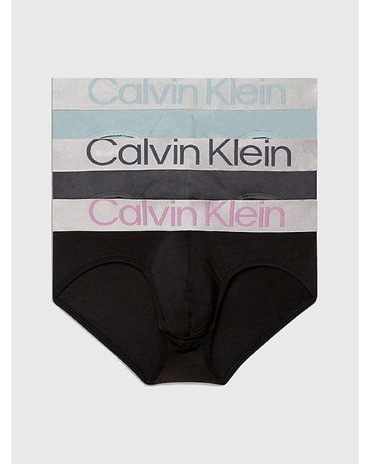 Calvin Klein 3-pack Slips - Steel Micro in het Multicolor voor heren
