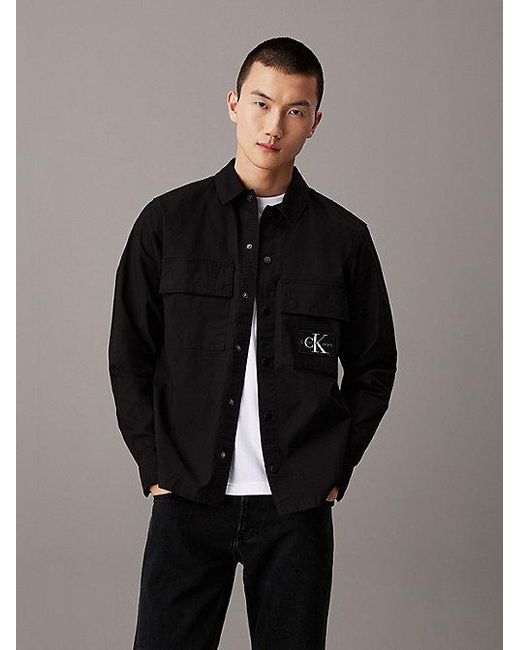 Calvin Klein Lässige Utility-Hemdjacke in Black für Herren