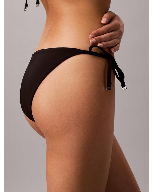 Calvin Klein Black Tie Side Bikini Bottoms