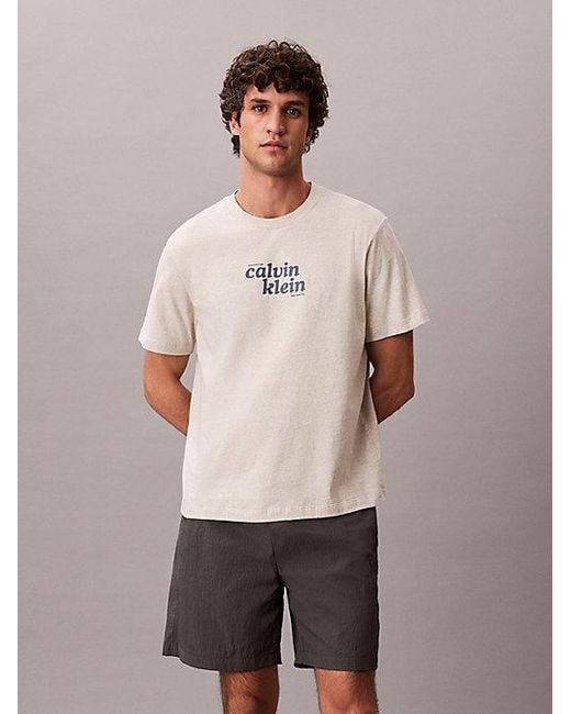 Calvin Klein Gray Jeans Relaxed Logo T-Shirt for men