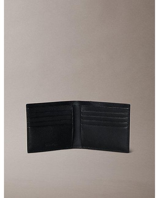 Calvin Klein Black Leather Rfid Slimfold Wallet for men