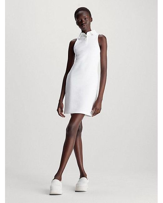 Calvin Klein Slim Polojurk Van Wafelkatoen in het White