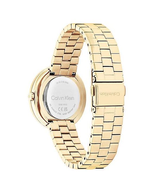 Calvin Klein Metallic Twisted Bezel Bracelet Watch