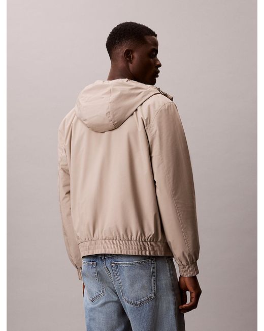 Calvin Klein Blue Hooded Ripstop Jacket for men