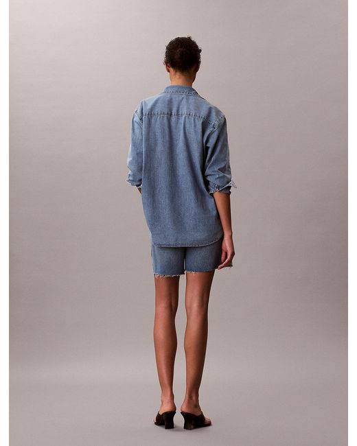 Calvin Klein Blue Oversized Denim Shirt