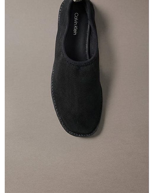 Calvin Klein Gray Mesh Drawstring Ballerinas