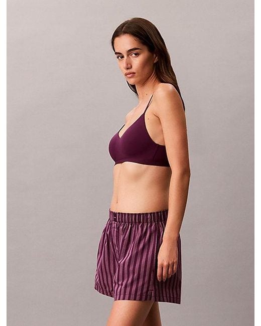 Calvin Klein Red Pyjama Shorts Cotton Poplin