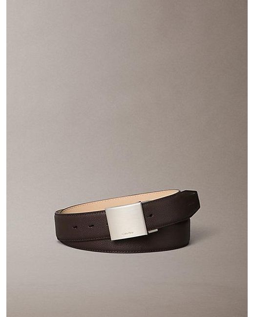 Calvin Klein Multicolor Pebbled Leather Plaque Buckle Belt for men