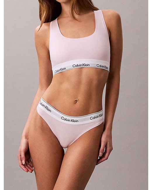 Calvin Klein Ongevoerde Bralette in het Brown